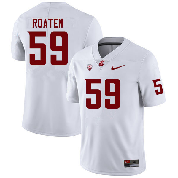 Men #59 Landon Roaten Washington State Cougars College Football Jerseys Sale-White